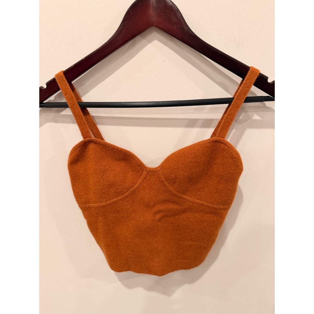 Wilfred Aritzia Bustier Knit Crop Top Orange Size S Corset Tank‎ EUC